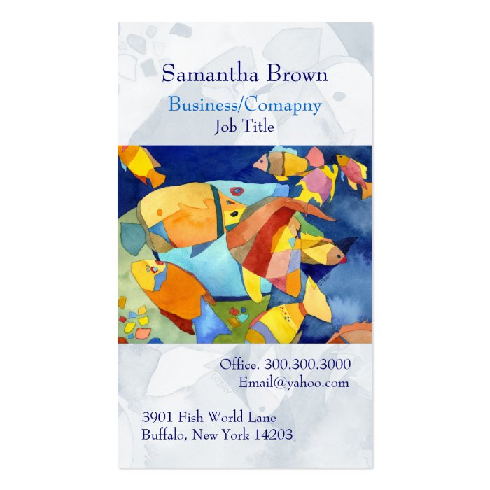 Colorful Tropical Fish Custom Business Cards