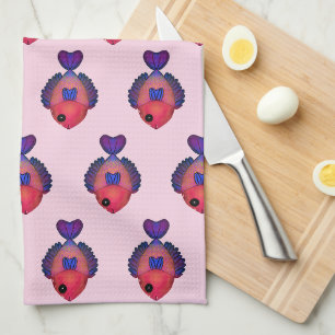 Colorful Tropical Fish Cute Vibrant Sea Life Kitchen Towel