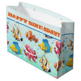 Colorful fish large gift bag, Zazzle