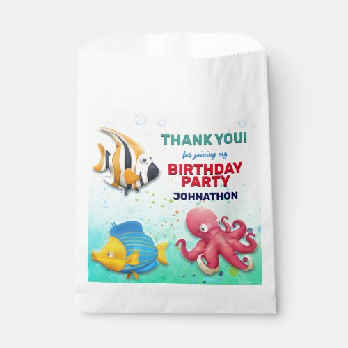 Colorful Tropical Fish Kids Birthday Party Favor Bag