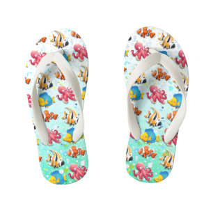 Colorful Tropical Fish Kid's Flip Flops