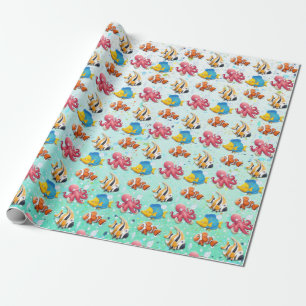 Colorful Tropical Fish Kids Wrapping Paper