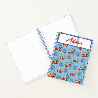 Colorful Tropical Fish Monogrammed Notebook