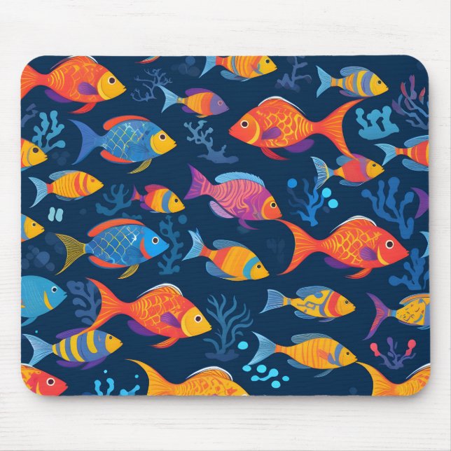 Colorful tropical fish  mouse pad (Front)