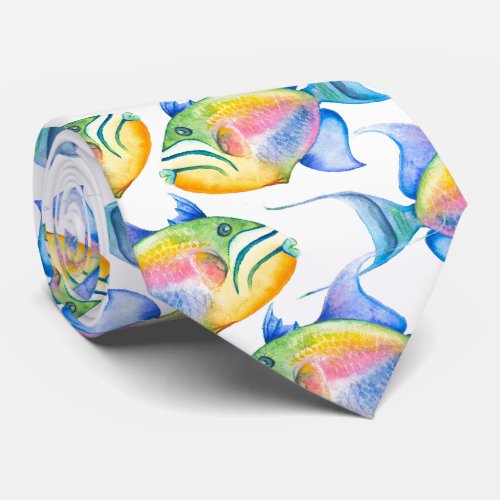 Colorful Tropical Fish Neck Tie