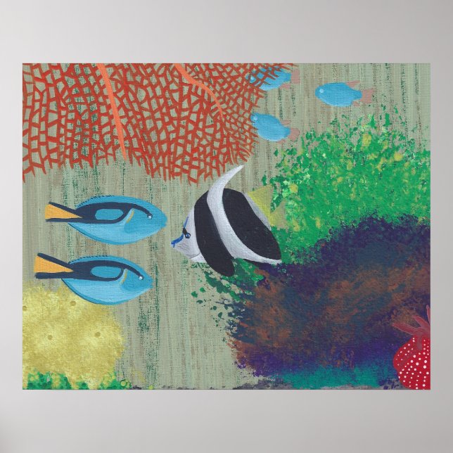 Colorful Tropical fish painting Poster (Front)