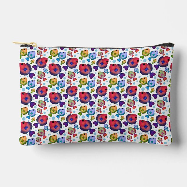 Colorful Tropical Fish Pattern  Accessory Pouch (Front)