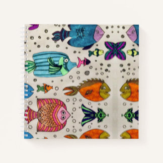 Colorful Tropical Fish Pattern Notebook