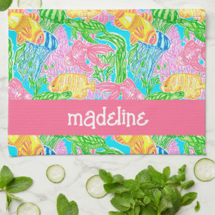 Colorful Tropical Fish Pattern Personalized Kitchen Towel