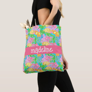 Colorful Tropical Fish Pattern Personalized Tote Bag