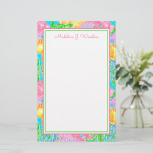 Colorful Tropical Fish Pattern Stationery