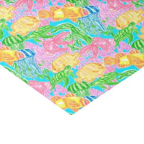 Colorful Tropical Fish Pattern Tissue Paper