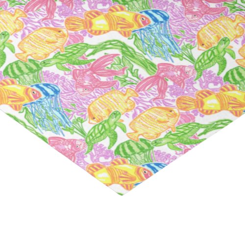 Colorful Tropical Fish Pattern Tissue Paper