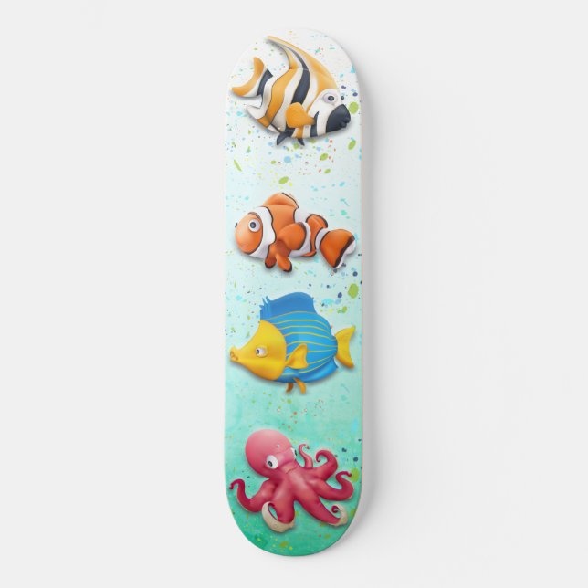 Colorful Tropical Fish Skateboard (Front)