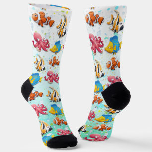 Colorful Tropical Fish Socks