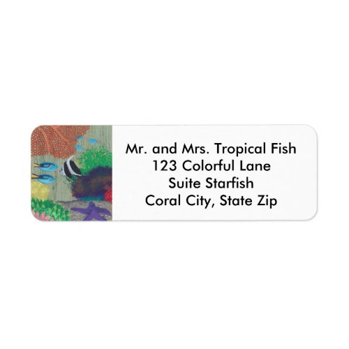 Colorful Tropical Fish Starfish Address Labels