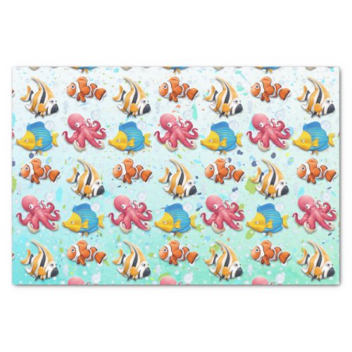 Colorful Tropical Fish Tissue Paper