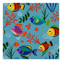 Colorful Tropical Fish Underwater Pattern