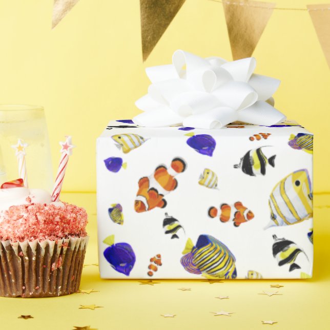 Colorful tropical fish wrapping paper (Birthday Party)