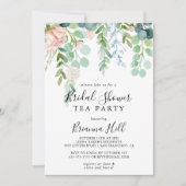 Colorful Tropical Floral Bridal Shower Tea Party Invitation (Front)