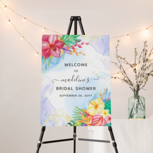 Colorful Tropical Floral Bridal Shower Welcome Foa Foam Board