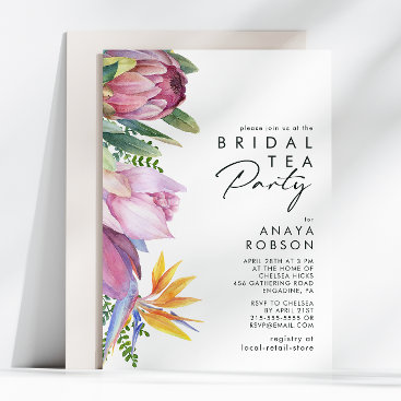 Colorful Tropical Floral | Bridal Tea Party Invitation