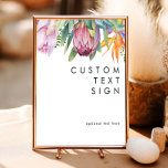 Colorful Tropical Floral Cards and Gifts Custom Poster<br><div class="desc">This colorful tropical floral cards and gifts custom poster is perfect for your modern boho destination green, purple, peach wedding. Design features an elegant bouquet of classic beach watercolor greenery and flowers, including sage green eucalyptus, mauve and red protea, blush pink hibiscus, orange and blue bird of paradise, and dark...</div>