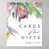 Colorful Tropical Floral | Cards and Gifts Sign (Front)