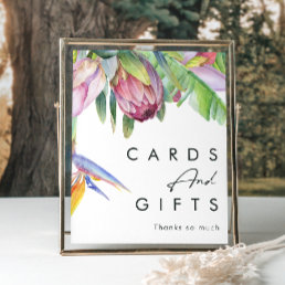 Colorful Tropical Floral | Cards and Gifts Sign