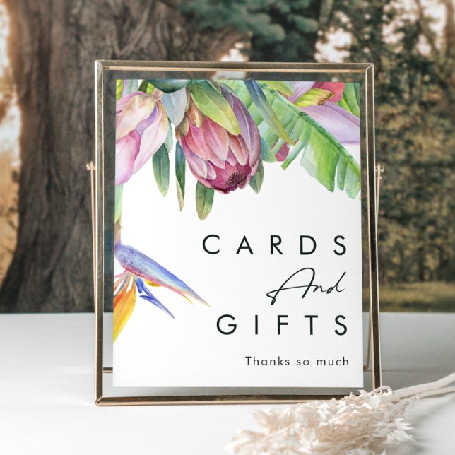 Colorful Tropical Floral | Cards and Gifts Sign
