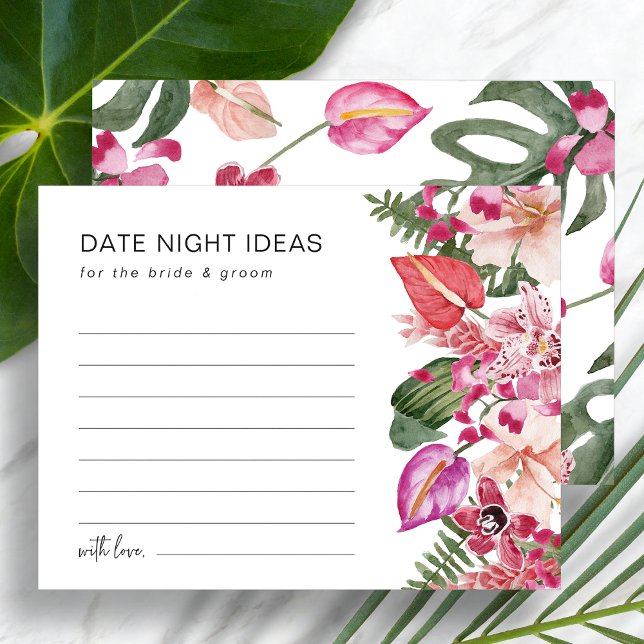Colorful Tropical Floral Date Night Ideas (Colorful Tropical Floral Date Night Ideas Enclosure Card by Painted Paperie
)
