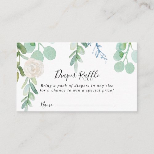 Colorful Tropical Floral Diaper Raffle Ticket Enclosure Card