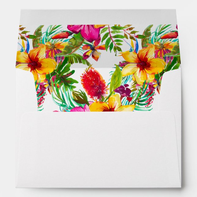 Colorful Tropical Floral Envelope 1 (Back (Bottom))