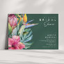 Colorful Tropical Floral | Green Bridal Shower Invitation
