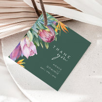 Colorful Tropical Floral | Green Thank You Favor Tags