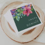 Colorful Tropical Floral | Green Wedding Napkins