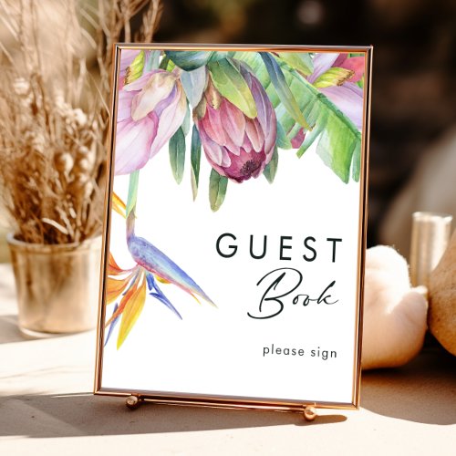 Colorful Tropical Floral Guest Book Sign