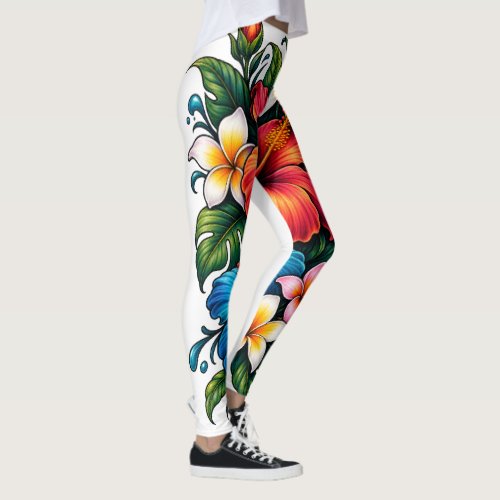 Colorful Tropical Floral Leggings