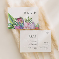 Colorful Tropical Floral | Menu Choice RSVP Card