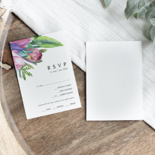 Colorful Tropical Floral   Menu Choice RSVP Card