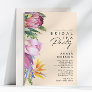 Colorful Tropical Floral | Peach Bridal Tea Party Invitation