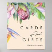 Colorful Tropical Floral | Peach Cards and Gifts Poster (Front)
