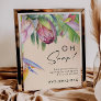 Colorful Tropical Floral | Peach Oh Snap Hashtag Poster