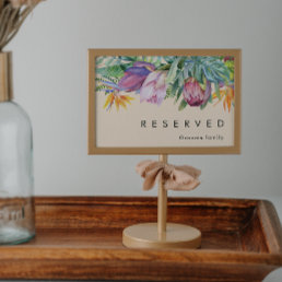 Colorful Tropical Floral | Peach Reserved Sign