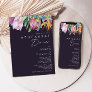 Colorful Tropical Floral | Purple Rehearsal Dinner Invitation