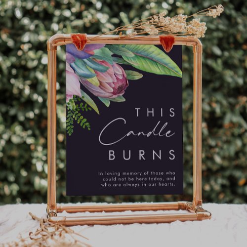 Colorful Tropical Floral Purple This Candle Burns Poster