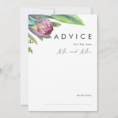 Colorful Tropical Floral Purple Wedding Advice Card (Front)