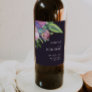 Colorful Tropical Floral | Purple Wedding Wine Label