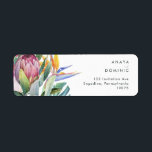 Colorful Tropical Floral | Return Address Label<br><div class="desc">This colorful tropical floral | return address label is perfect for your modern boho destination, green, purple, peach wedding. Design features an elegant bouquet of classic beach watercolor greenery and flowers that may include sage green eucalyptus, mauve and red protea, blush pink hibiscus, orange and blue bird of paradise, and...</div>