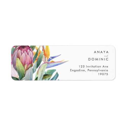 Colorful Tropical Floral  Return Address Label